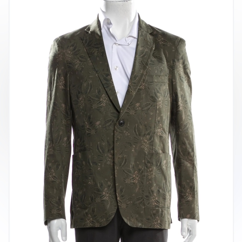 Todd Snyder Green Patterned Blazer